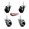 Service Caster 3 Inch Soft Rubber Wheel Swivel 58 Inch Threaded Stem Caster Set 2 Brakes SCC SCC-TS20S314-SRS-58212-2-TLB-2 - alternate 2